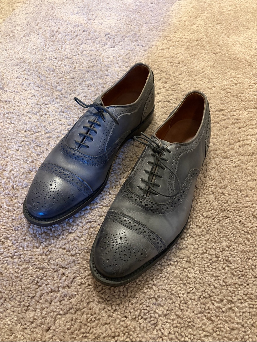 Allen Edmonds Strand Oxford Dress Shoes Gray Leather Men’s Size 10